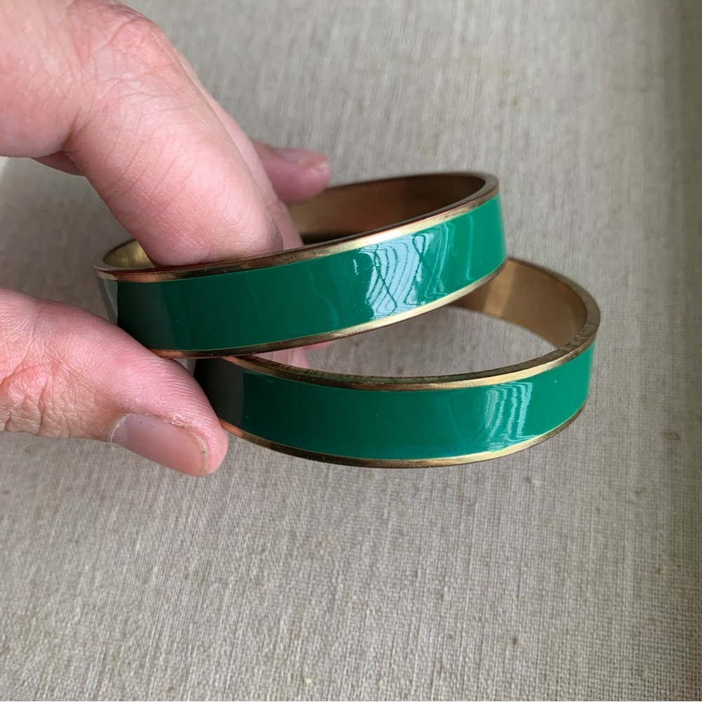 Banana Republic green enamel bangle bracelets